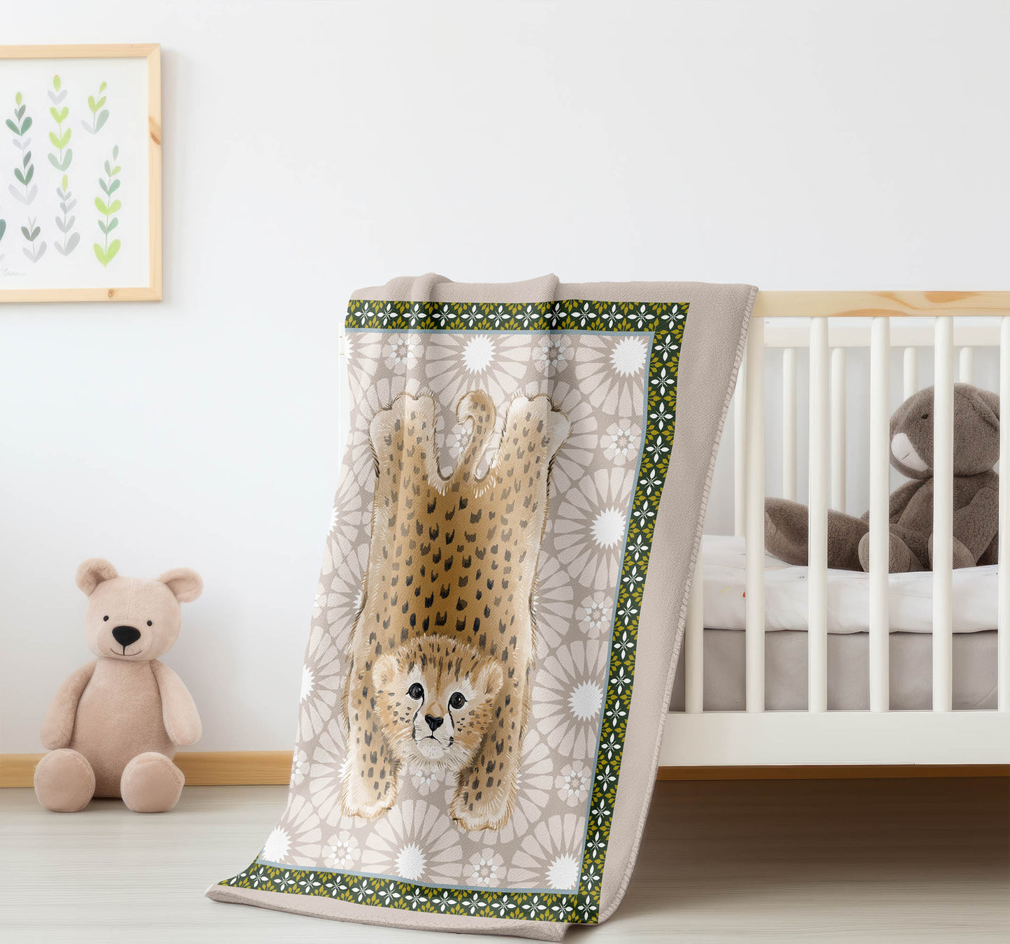 Lil Lying Leopard Tile Velveteen Fleece Blanket