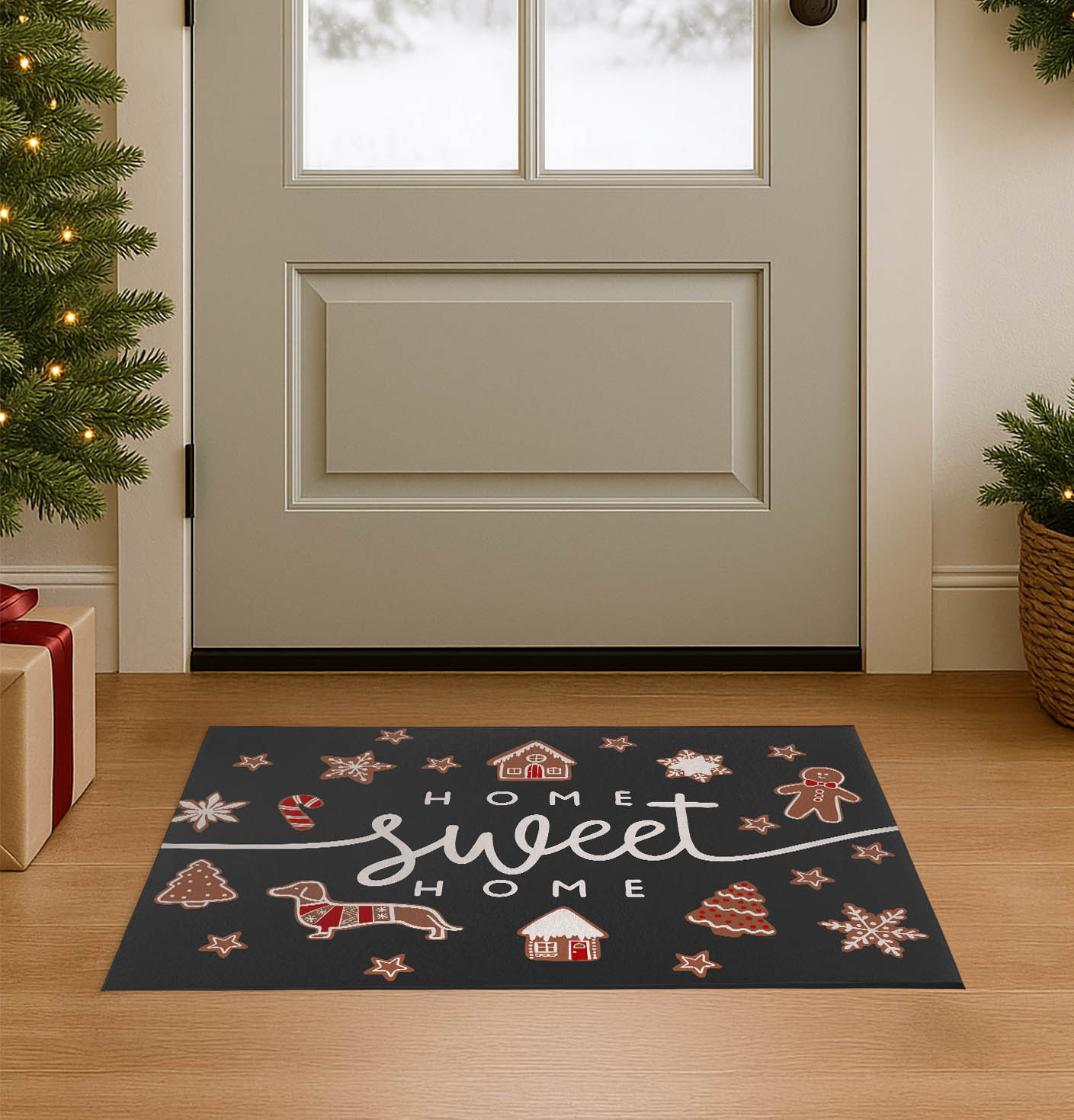 Gingerbread Home Sweet Home Seasonal Indoor Doormat