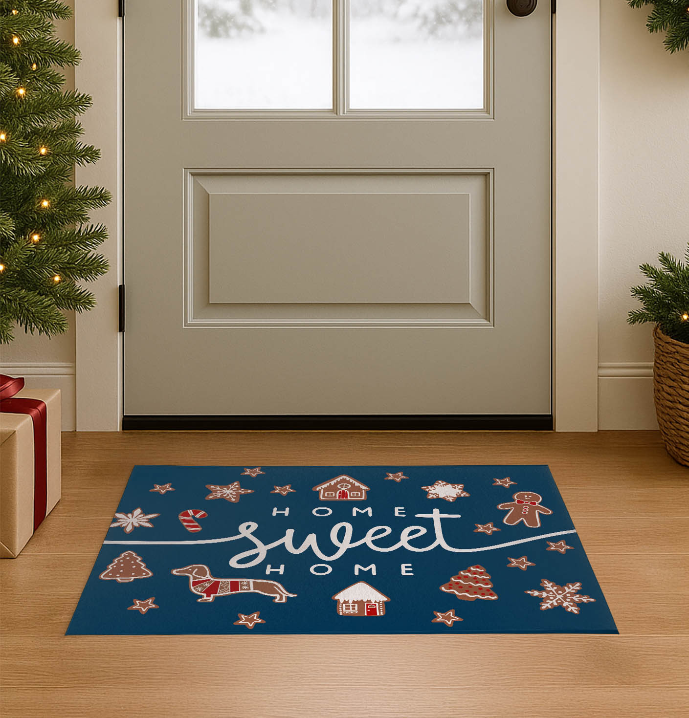 Gingerbread Home Sweet Home Seasonal Indoor Doormat