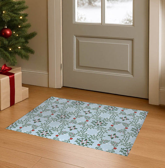 Winter Mistletoe Seasonal Indoor Doormat