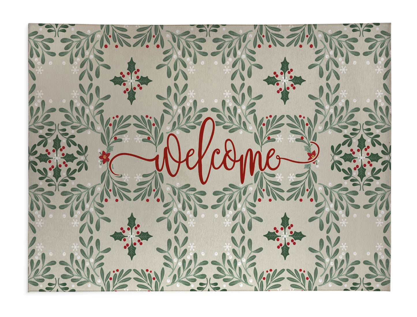 Winter Mistletoe Welcome Seasonal Indoor Doormat