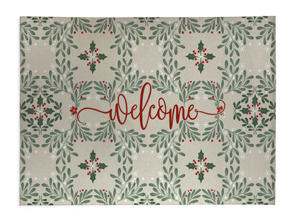 Winter Mistletoe Welcome Seasonal Indoor Doormat