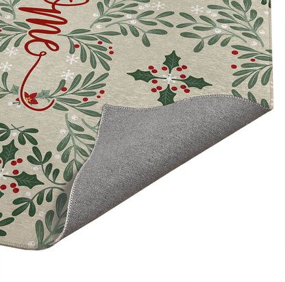 Winter Mistletoe Welcome Seasonal Indoor Doormat