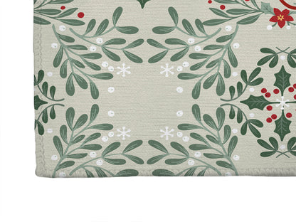 Winter Mistletoe Welcome Seasonal Indoor Doormat