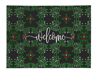 Winter Mistletoe Welcome Seasonal Indoor Doormat