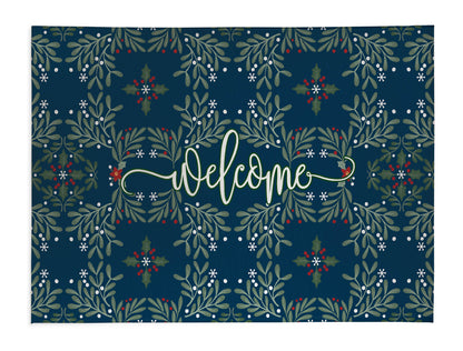 Winter Mistletoe Welcome Seasonal Indoor Doormat