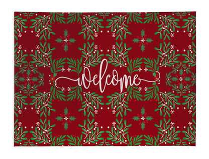 Winter Mistletoe Welcome Seasonal Indoor Doormat