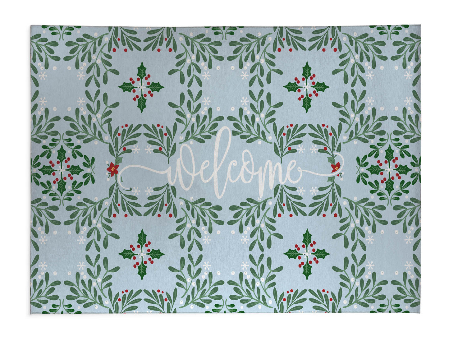 Winter Mistletoe Welcome Seasonal Indoor Doormat