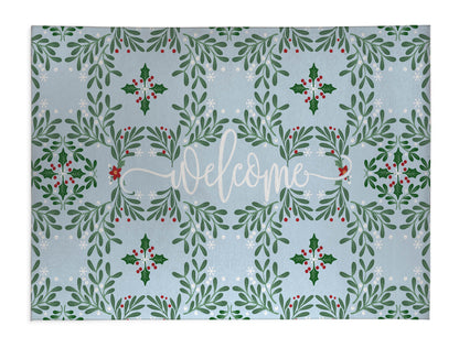 Winter Mistletoe Welcome Seasonal Indoor Doormat