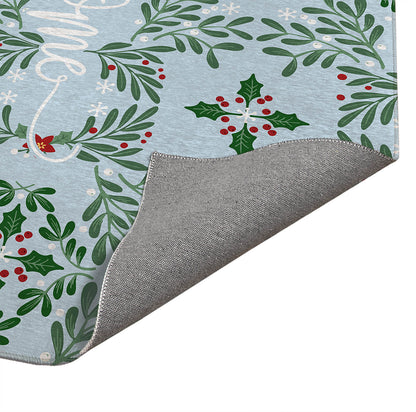 Winter Mistletoe Welcome Seasonal Indoor Doormat