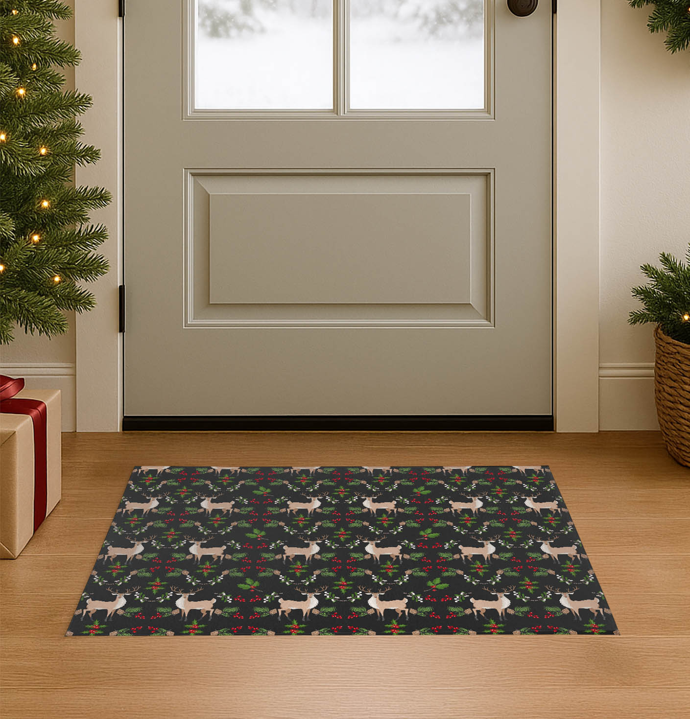 Botanical Deer Seasonal Indoor Door Mat