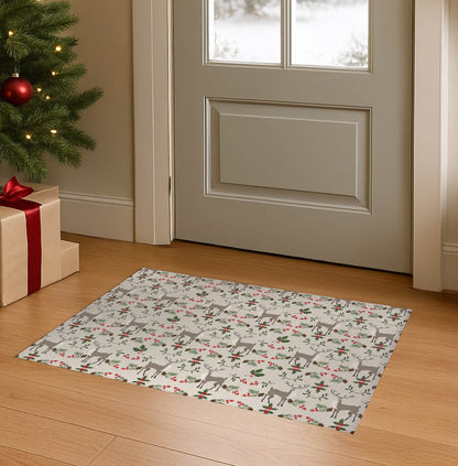Botanical Deer Seasonal Indoor Door Mat