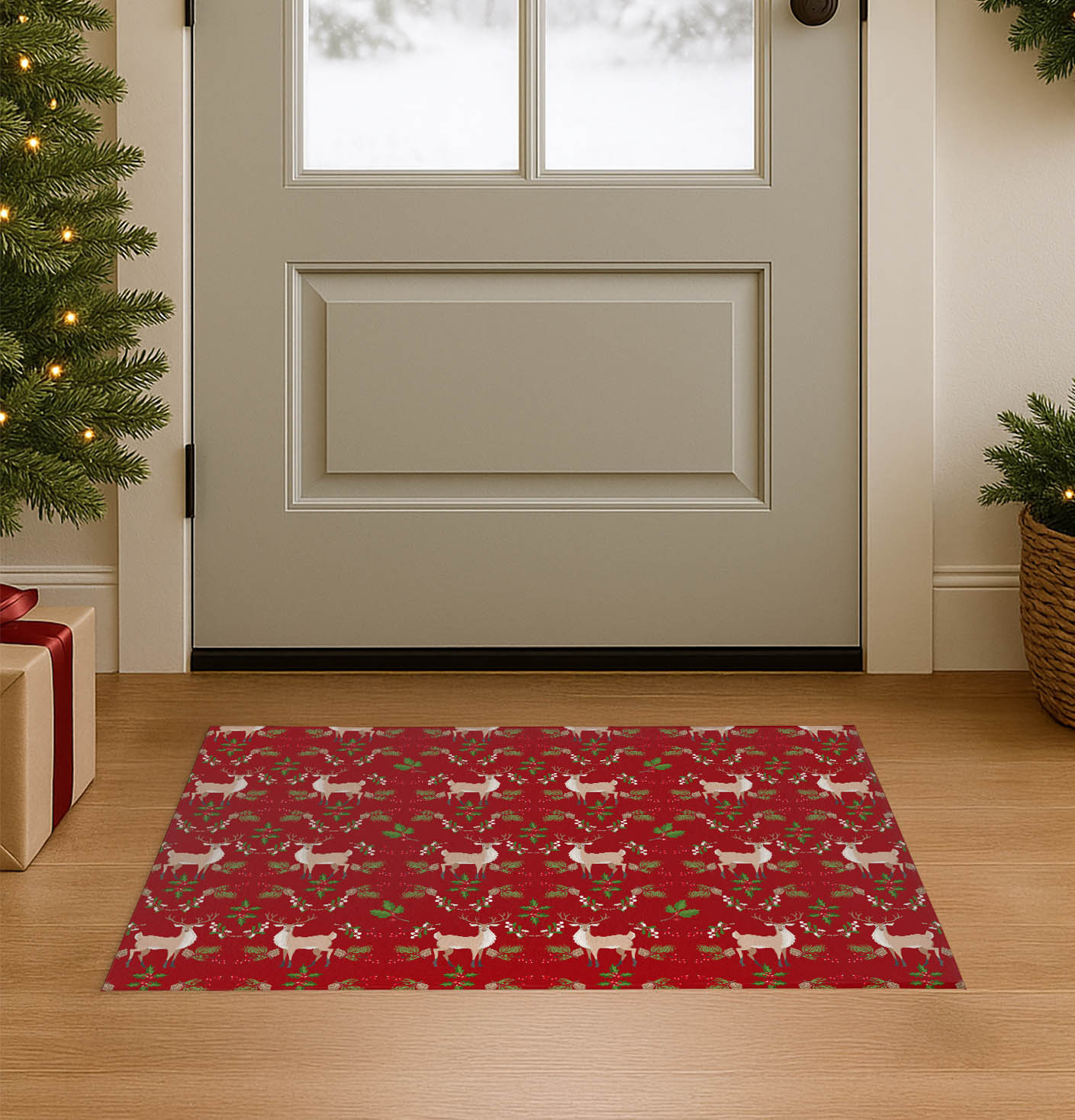 Botanical Deer Seasonal Indoor Door Mat