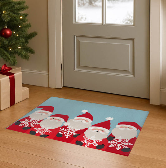 Santa & Snowflakes Seasonal Indoor Doormat