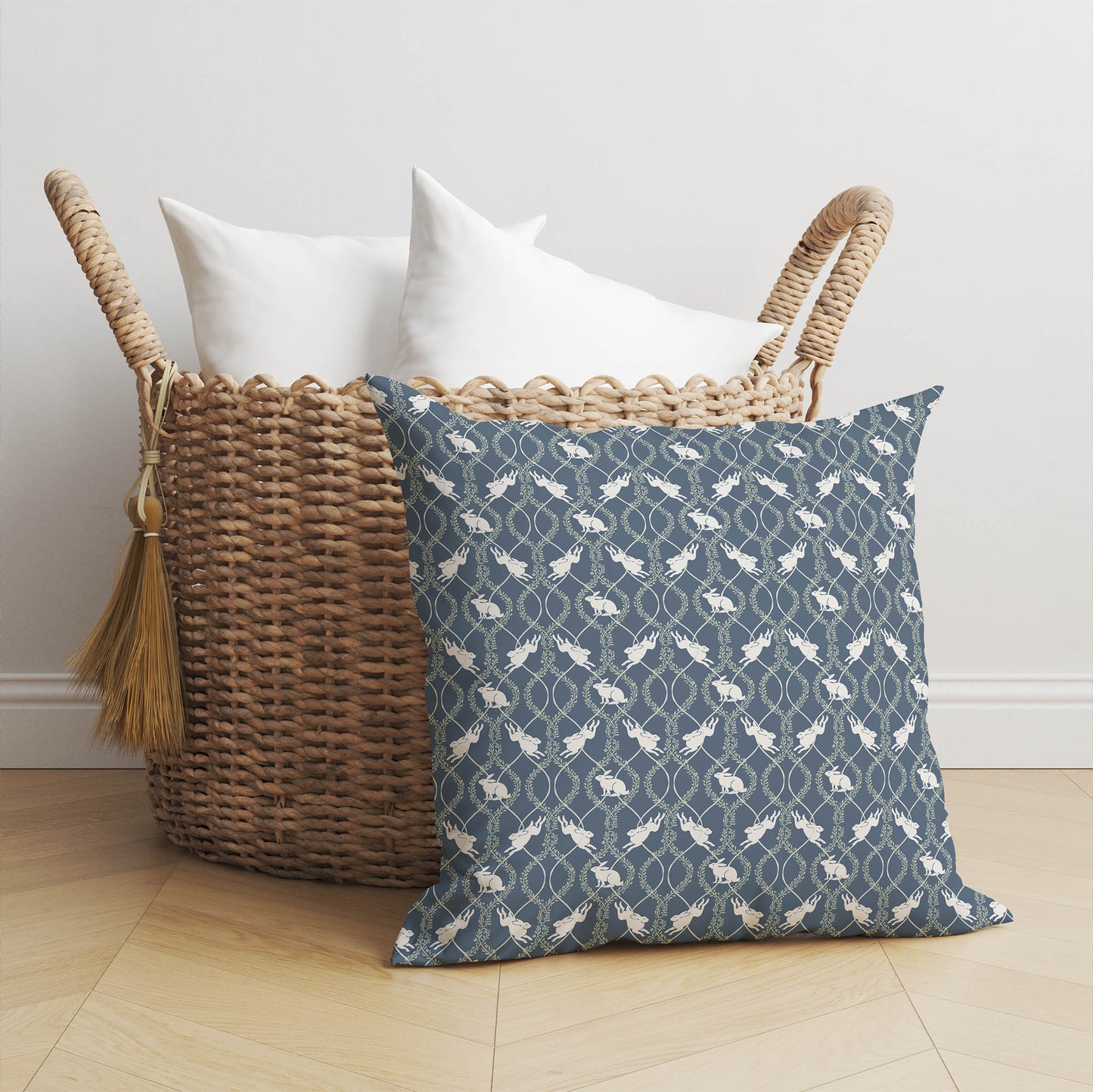 Nantucket Bunny Throw Pillow