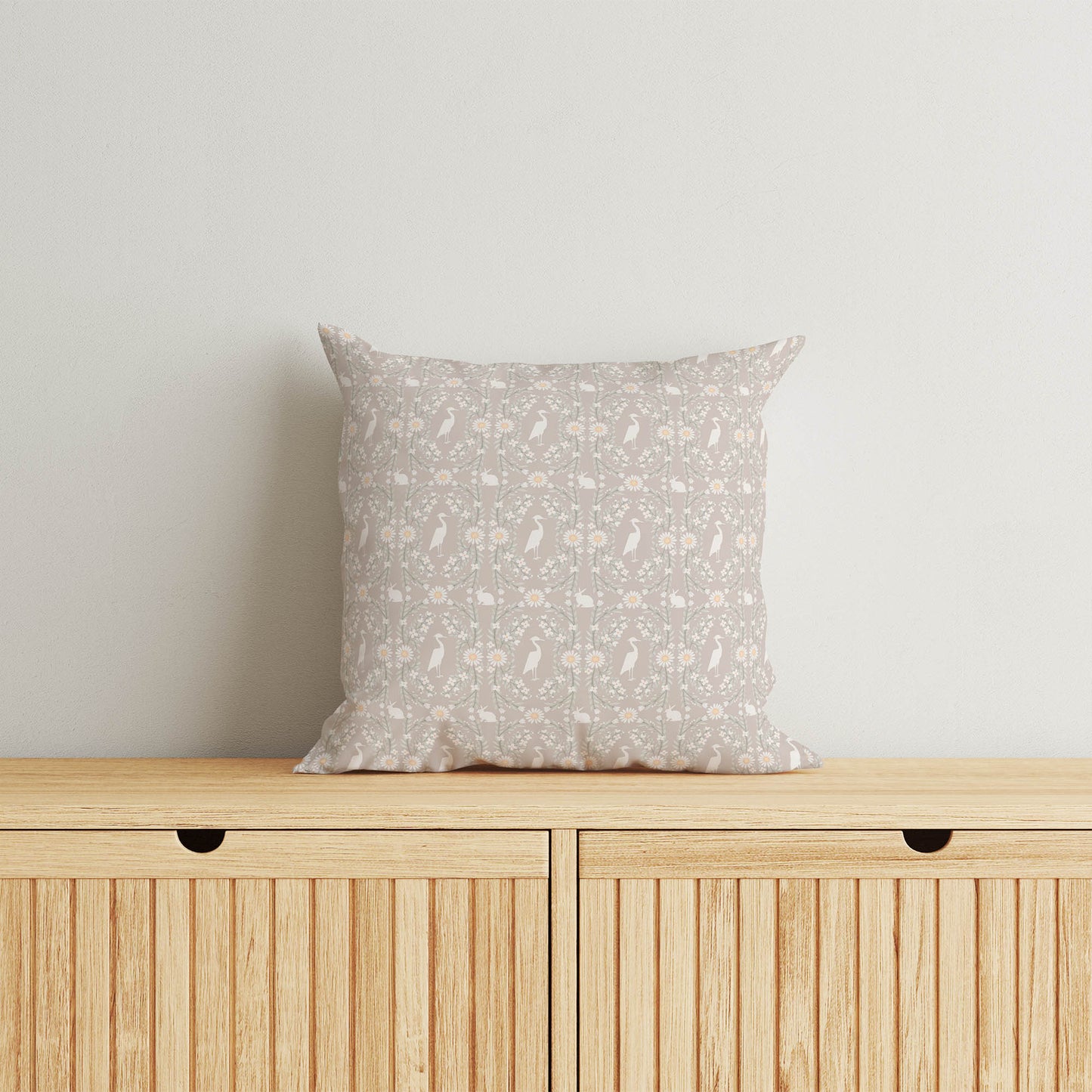 Storks & Bunnies Throw Pillow