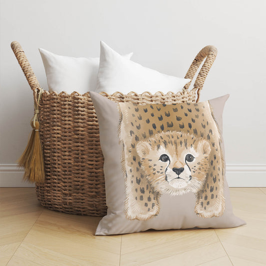 Lil Lying Leopard Throw Pillow