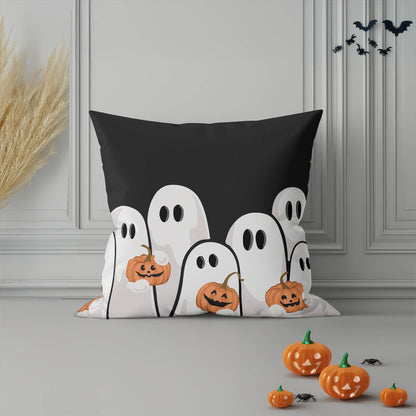 Ghosts & Pumpkins Decorative Seasonal Throw Pillow