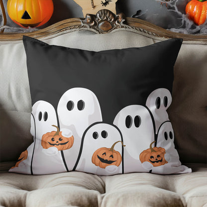 Ghosts & Pumpkins Decorative Seasonal Throw Pillow