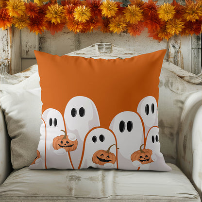 Ghosts & Pumpkins Decorative Seasonal Throw Pillow