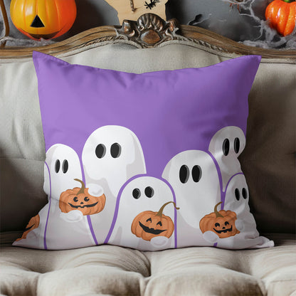 Ghosts & Pumpkins Decorative Seasonal Throw Pillow