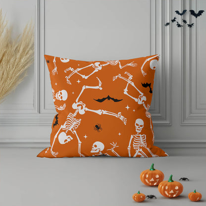 Skeleton Boogie Decorative Seasonal Throw Pillow