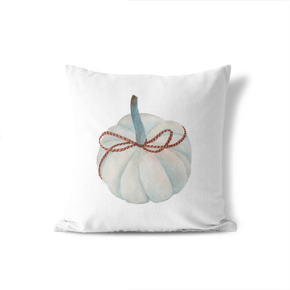 Frosted Pumpkin with Bow Decorative Seasonal Throw Pillow