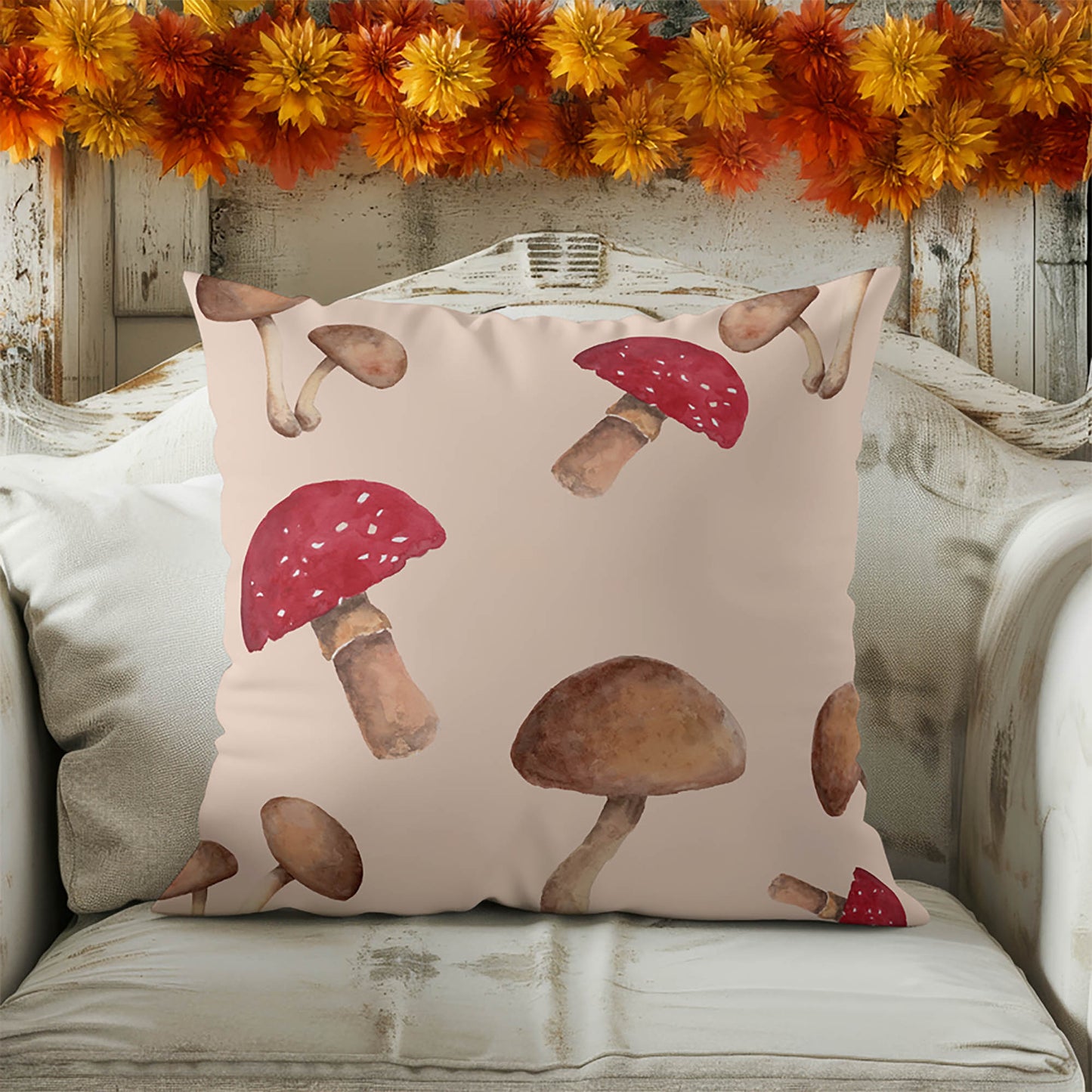 Shroom Play Decorative Seasonal Throw Pillow