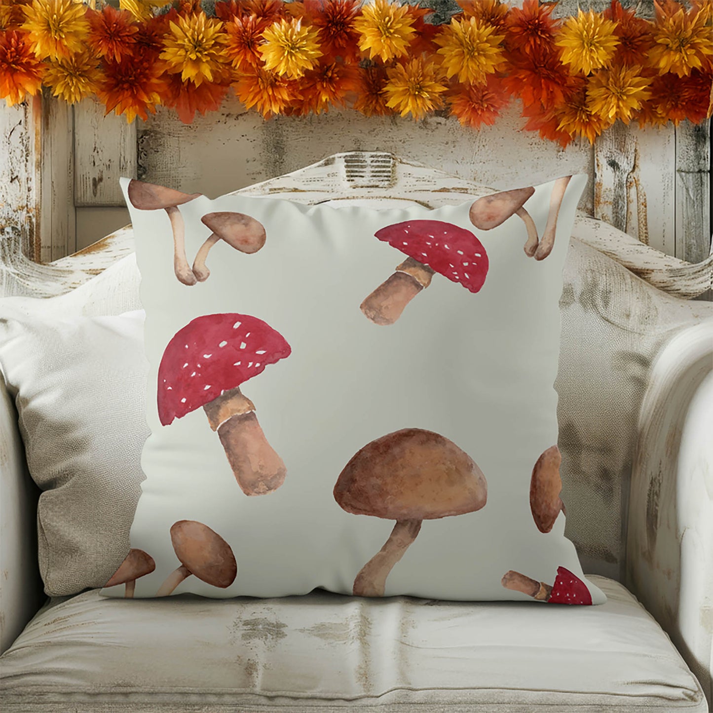 Shroom Play Decorative Seasonal Throw Pillow