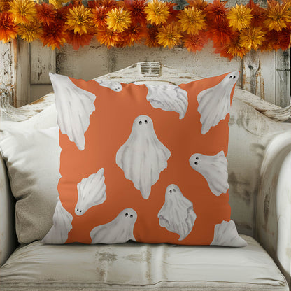 Spooky Ghost Decorative Seasonal Throw Pillow
