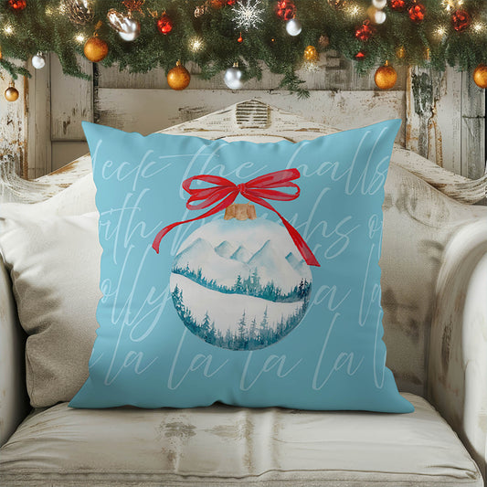 Deck the halls Decorative Seasonal Throw Pillow