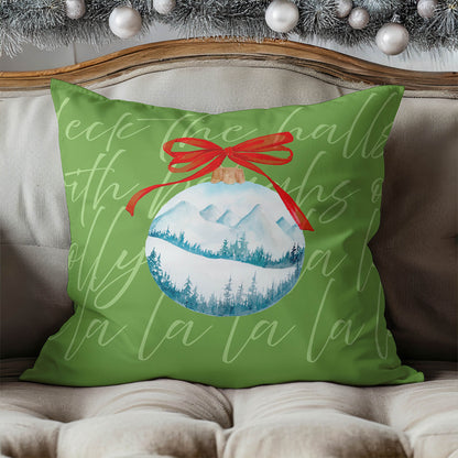Deck the halls Decorative Seasonal Throw Pillow