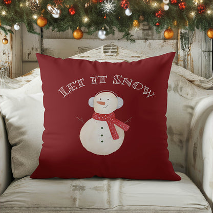 Let it Snow Decorative Seasonal Throw Pillow