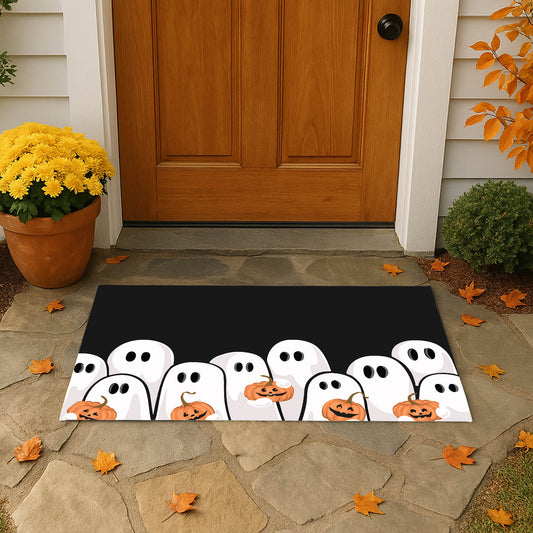 Ghosts & Pumpkins Outdoor Door Mat