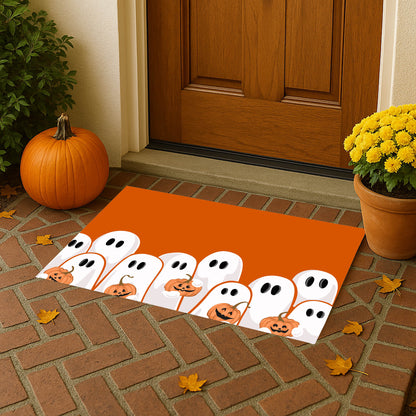 Ghosts & Pumpkins Outdoor Door Mat