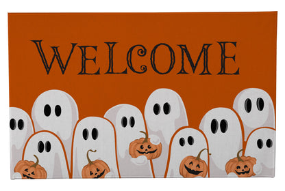 Ghosts & Pumpkins Welcome Outdoor Door Mat