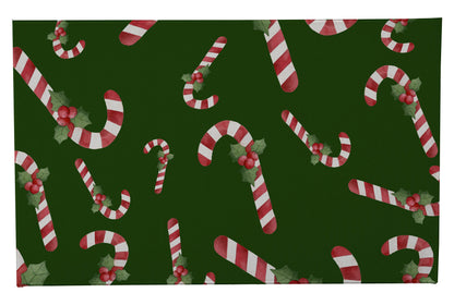 Watercolor Christmas Candy cane Pattern Outdoor Door Mat