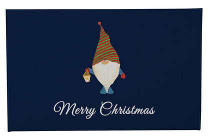 Merry Christmas Gnome Striped Outdoor Door Mat