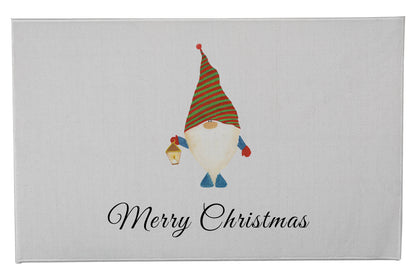 Merry Christmas Gnome Striped Outdoor Door Mat