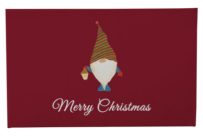 Merry Christmas Gnome Striped Outdoor Door Mat