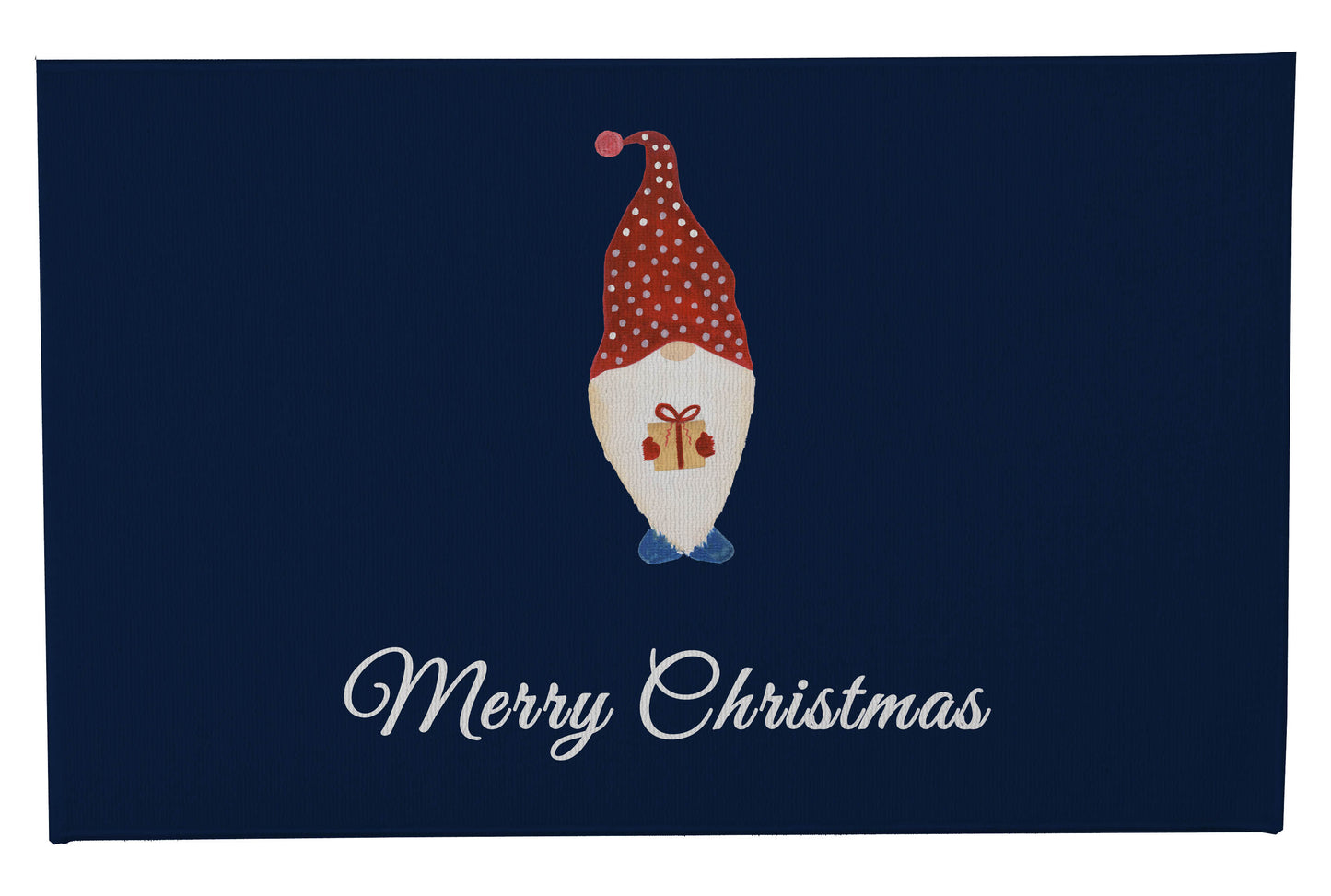 Merry Christmas Spotted Christmas Gnome Outdoor Door Mat