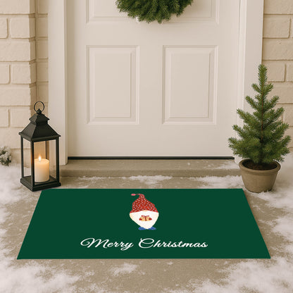 Merry Christmas Spotted Christmas Gnome Outdoor Door Mat