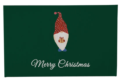 Merry Christmas Spotted Christmas Gnome Outdoor Door Mat