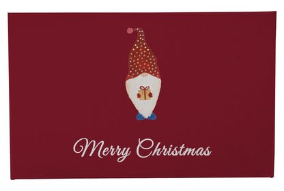 Merry Christmas Spotted Christmas Gnome Outdoor Door Mat