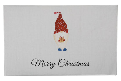 Merry Christmas Spotted Christmas Gnome Outdoor Door Mat