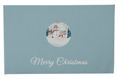 Merry Christmas Snowman Family Outdoor Door Mat