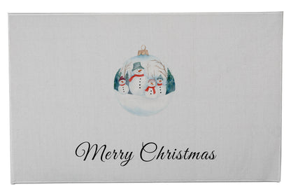 Merry Christmas Snowman Family Outdoor Door Mat