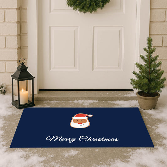 Merry Christmas Santa Face Outdoor Door Mat