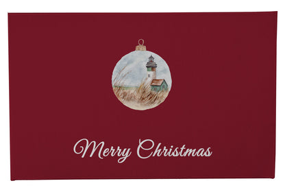 Merry Christmas Ornament Lighthouse Outdoor Door Mat