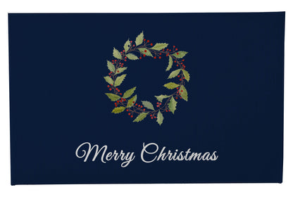 Merry Christmas Holly Christmas Wreath Outdoor Door Mat